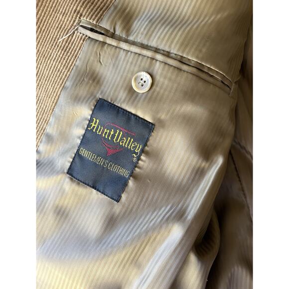 VTG Hunt Valley Corduroy Sport Coat Men's 44 L Tan Brown Jacket Blazer Academia - Picture 2 of 16